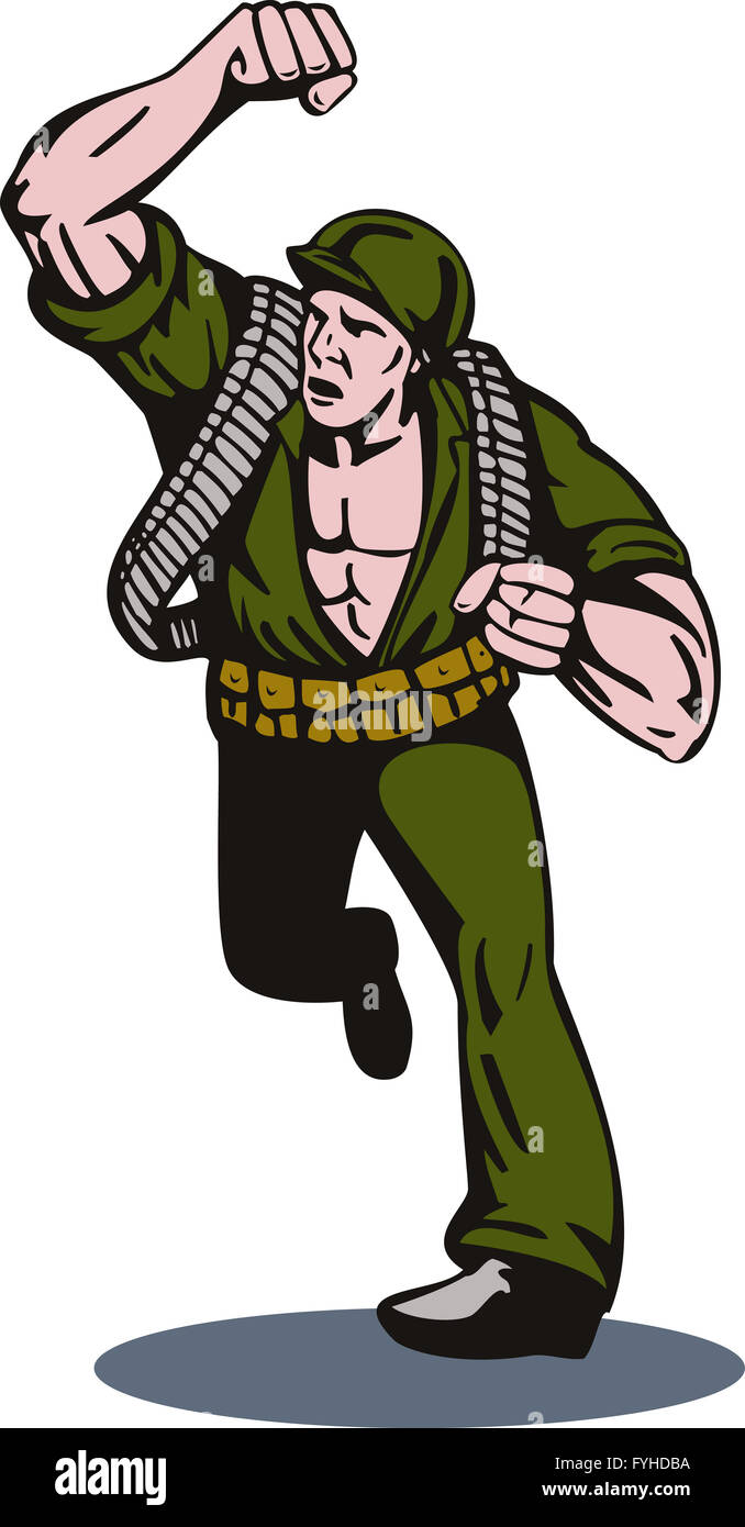 Soldier Running Punch Stock Photo Alamy