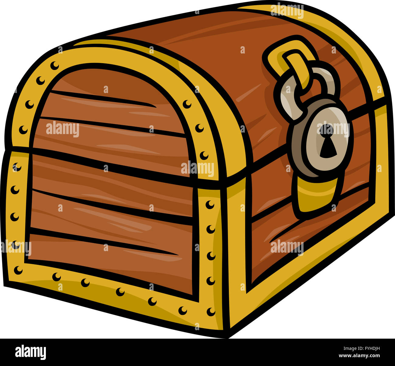 treasure chest clip art cartoon illustration Stock Photo - Alamy