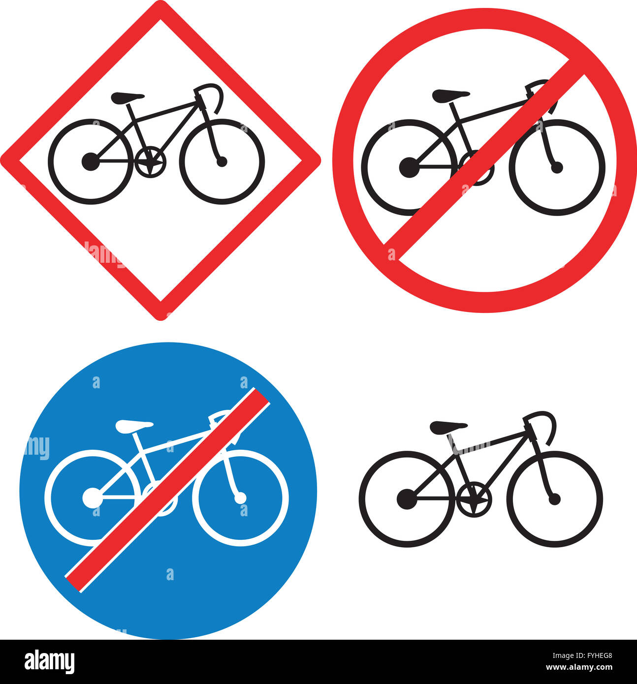 Bicycle Road Sign Symbol Stock Photo - Alamy