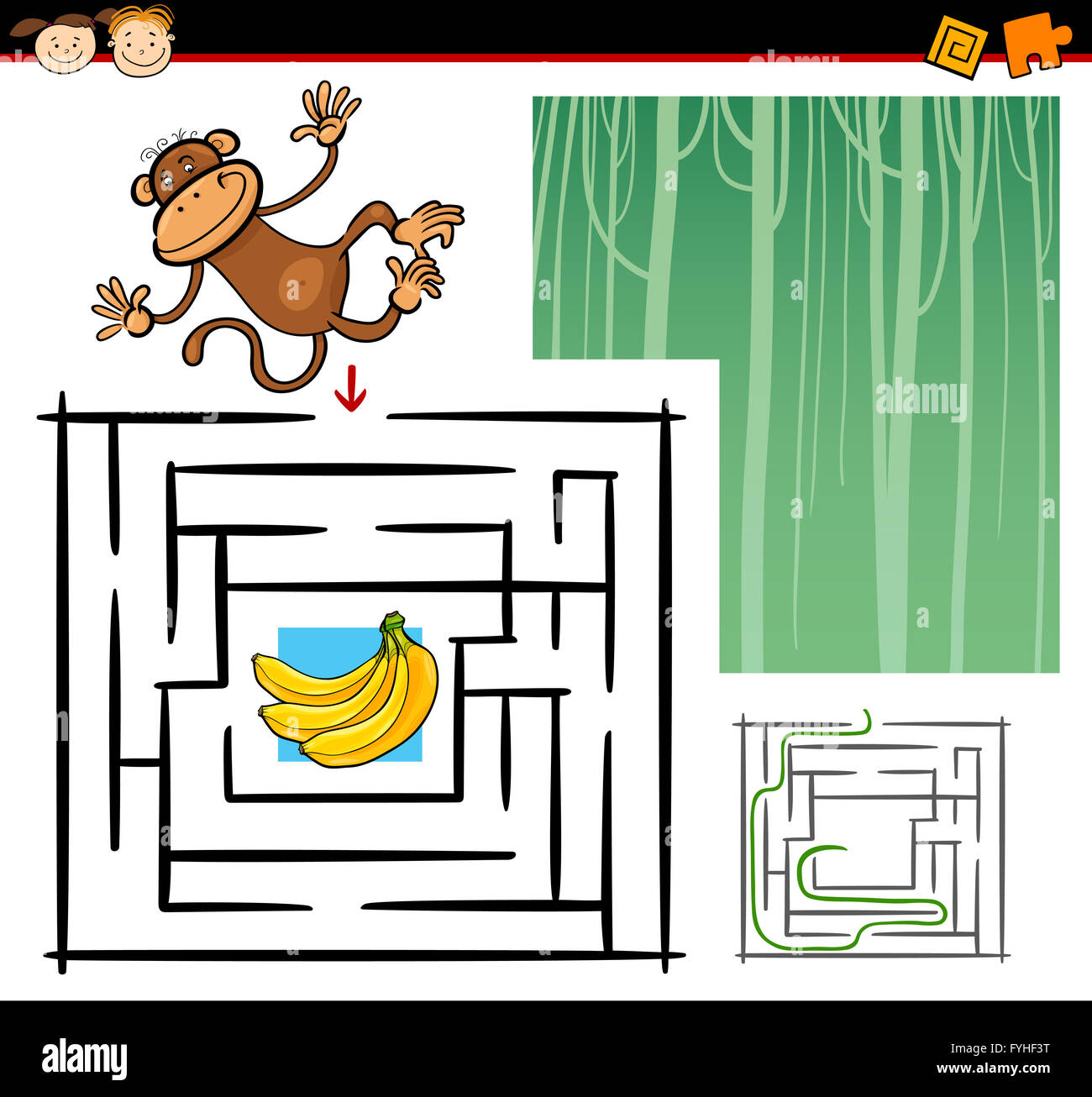 cartoon maze or labyrinth game Stock Photo - Alamy