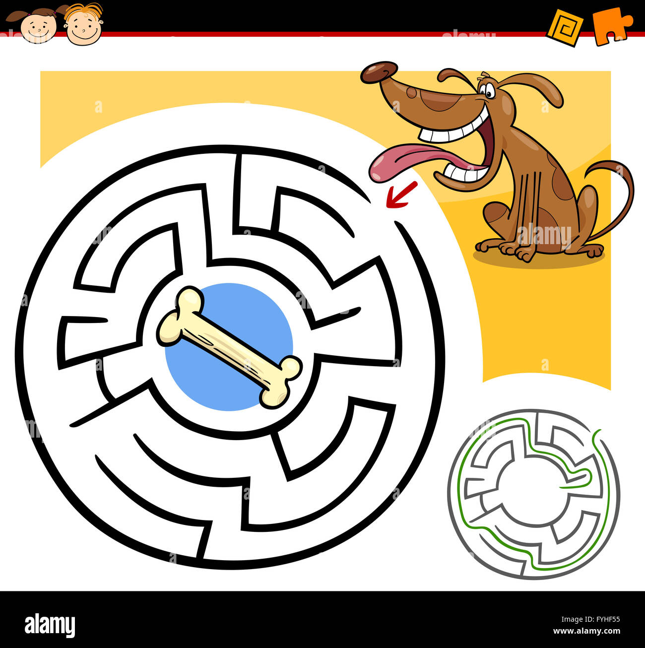 cartoon maze or labyrinth game Stock Photo - Alamy