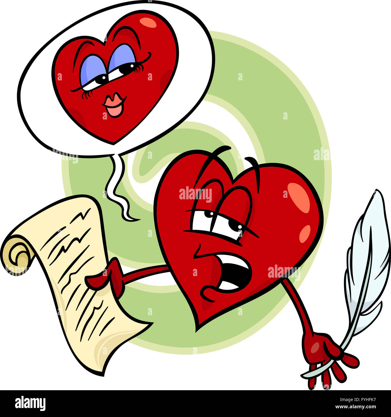 heart reading love poem cartoon Stock Photo Alamy