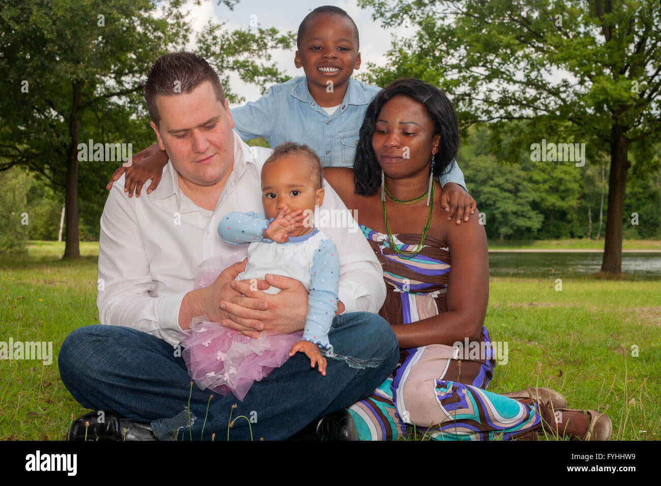 Happy mixed family Stock Photo