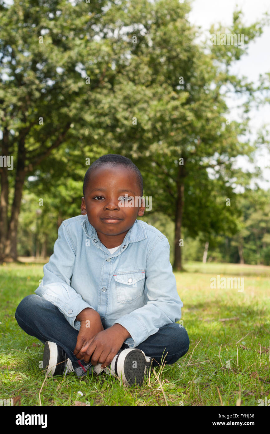 African boy in the nature Stock Photo - Alamy
