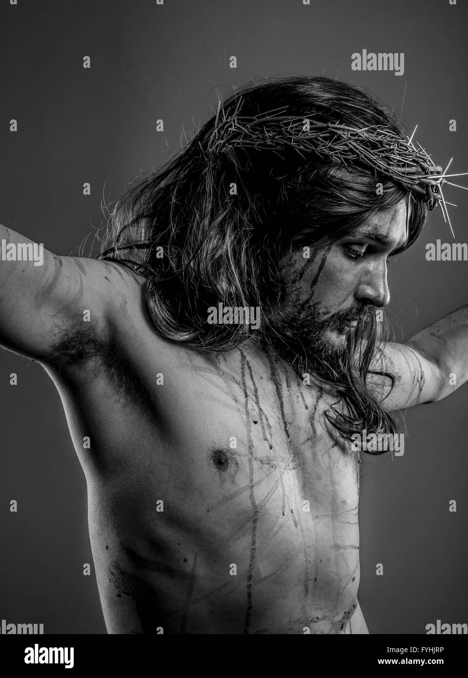 Religion, representation of Jesus Christ on the cross Stock Photo