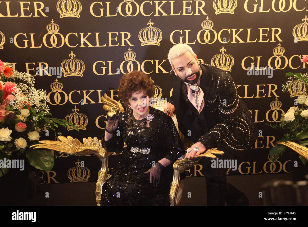 Gina Lollobrigida und Harald Glööckler Stock Photo