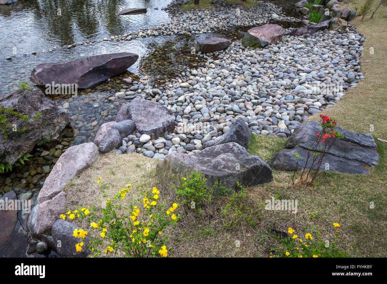 Kishinen is a strolling pond garden and the showcase of Futakotamagawa Park. Stock Photo