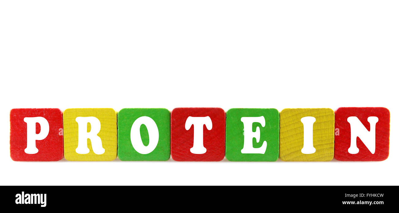 protein isolated text in wooden building blocks stock photo the building blocks of proteins are