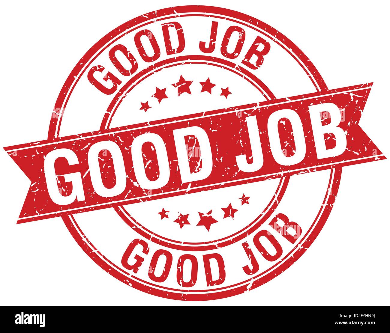 good job grunge retro red isolated ribbon stamp Stock Vector Image ...