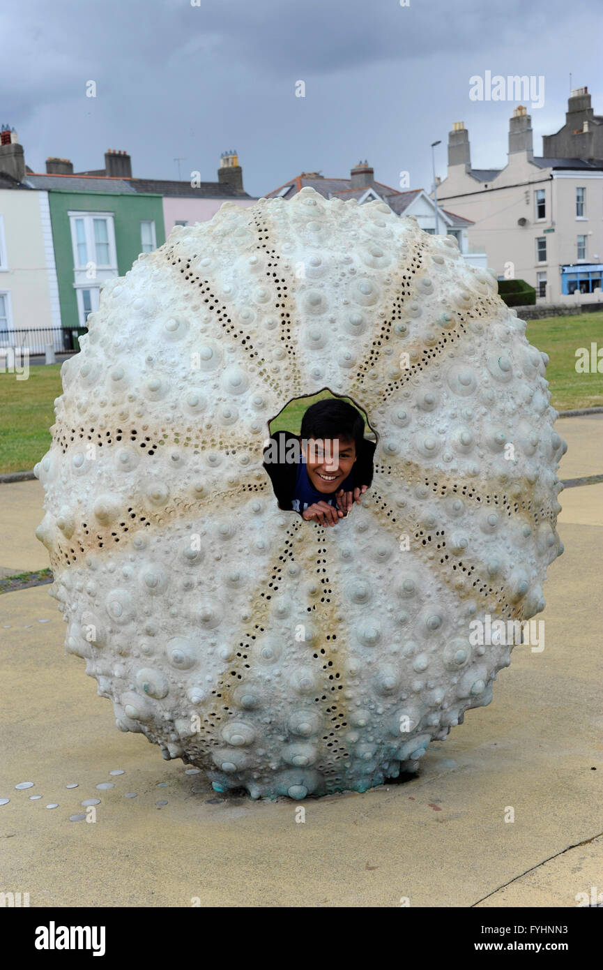 Mothership, sea urchin sculpture by Rachel Joynt 1999 at Dun Laoghaire