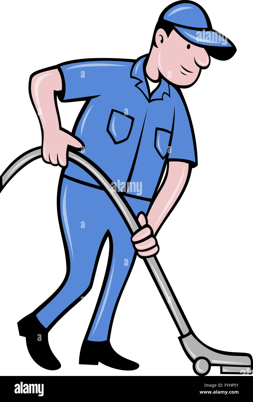 Male worker cleaning with vacuum cleaner Stock Photo Alamy