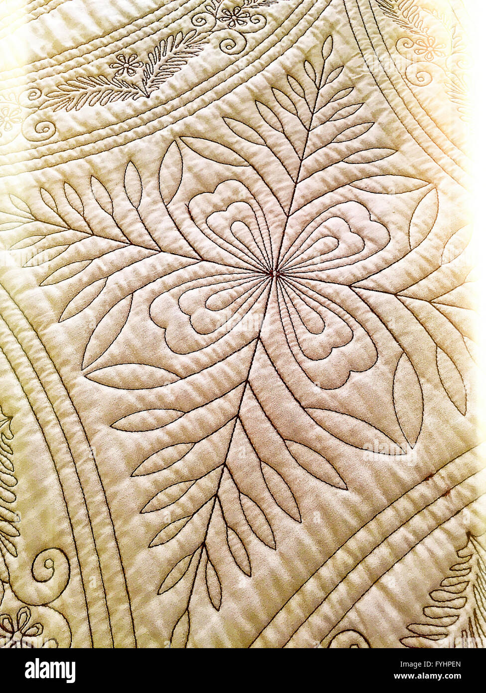 Machine-stitched Quilt Stock Photo