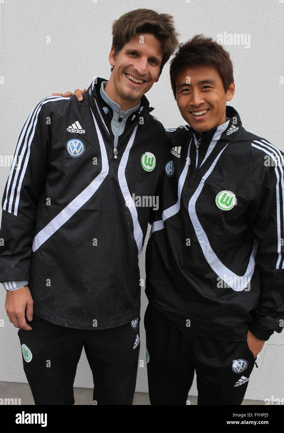 Timm Klose and Ja-Cheol Koo (VfL Wolfsburg) Stock Photo