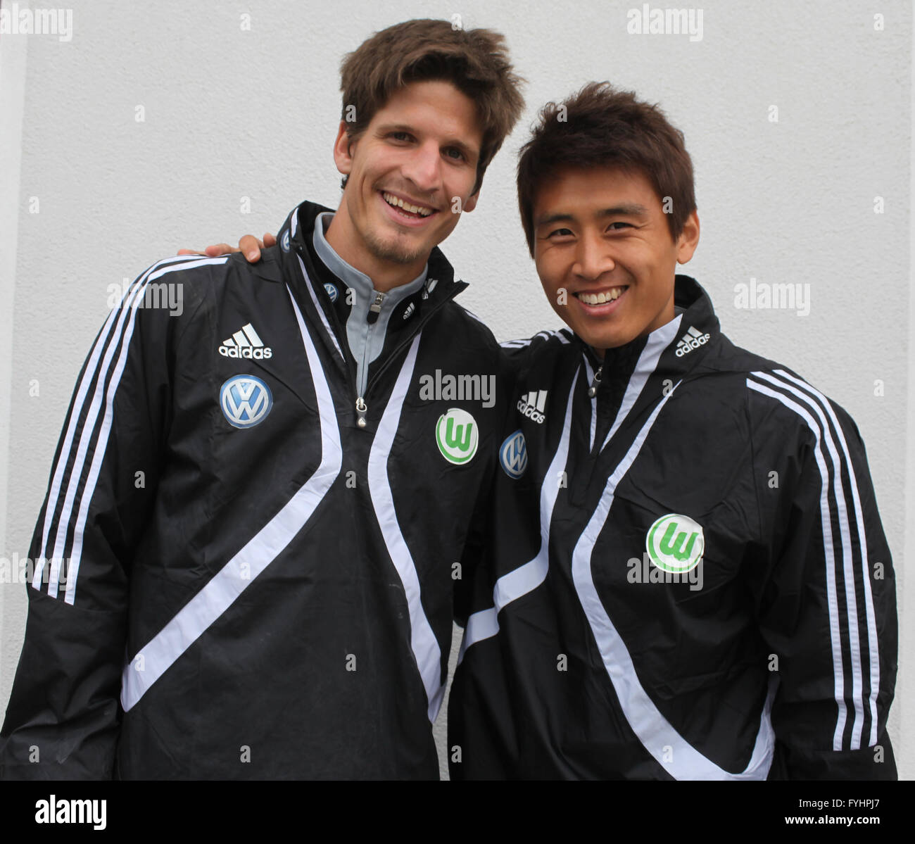 Timm Klose and Ja-Cheol Koo (VfL Wolfsburg) Stock Photo