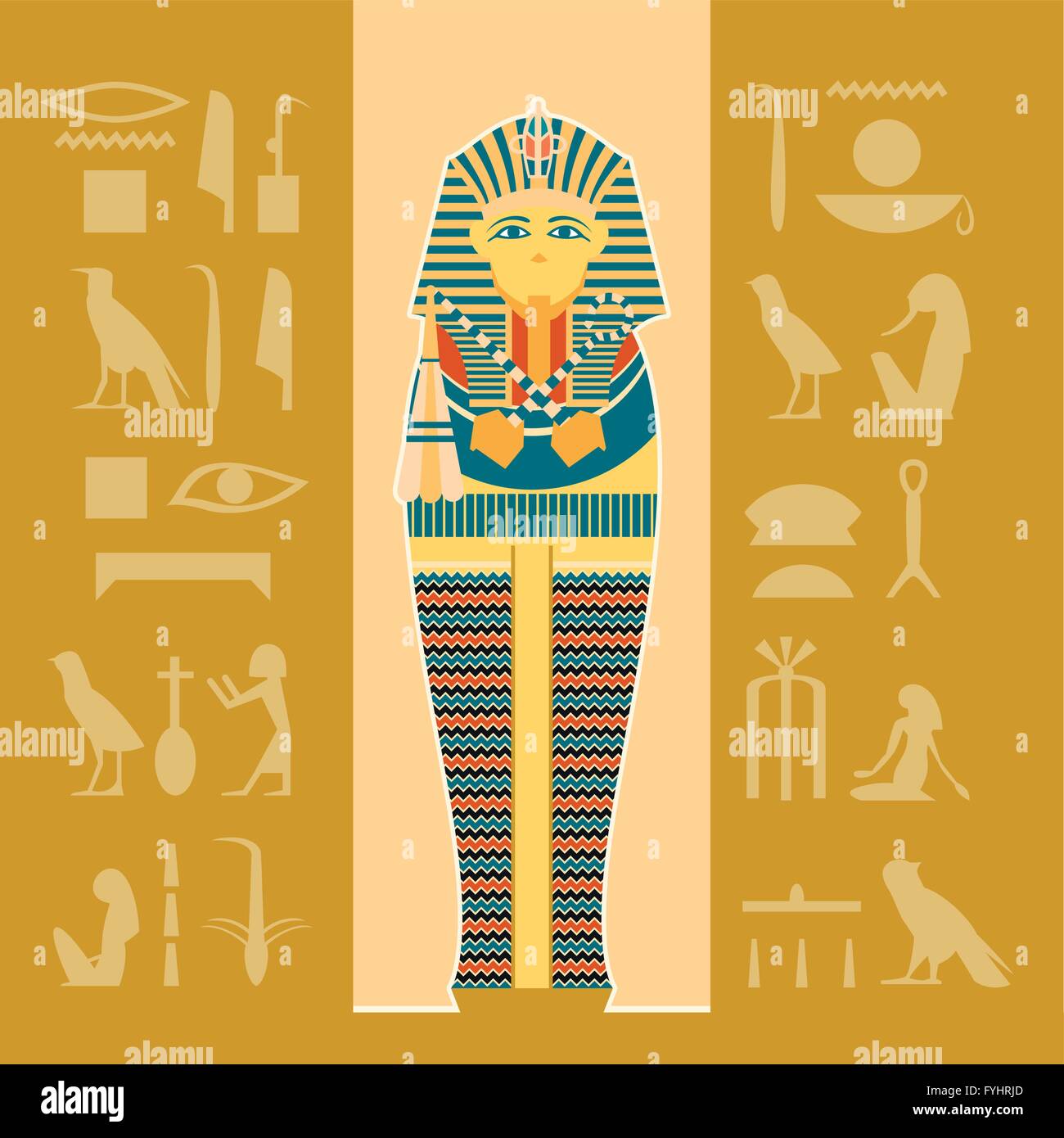 Banner of sarcophagus Stock Vector