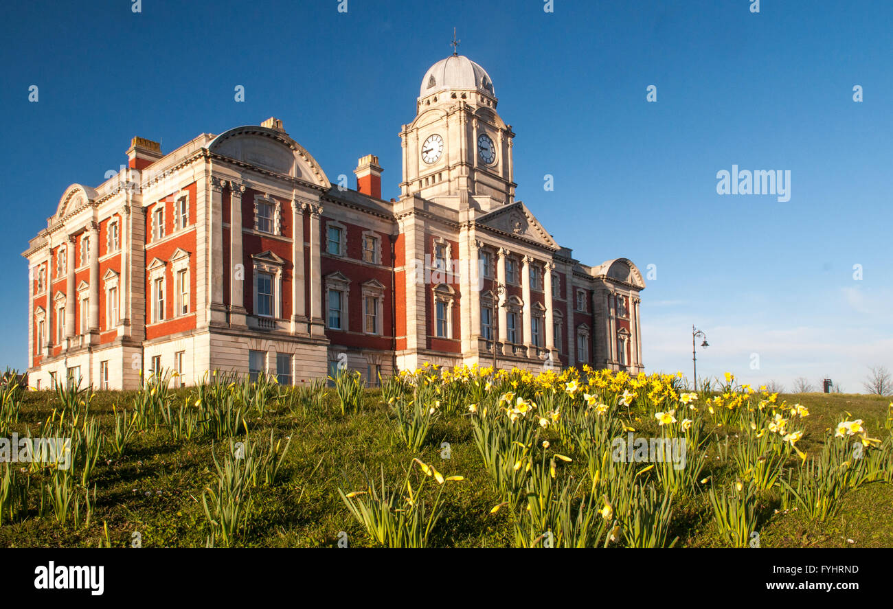 Cardiff, Wales - March 17, 2013: The former Barry Docks Office, now the Vale of Glamorgan Borough Council. Stock Photo