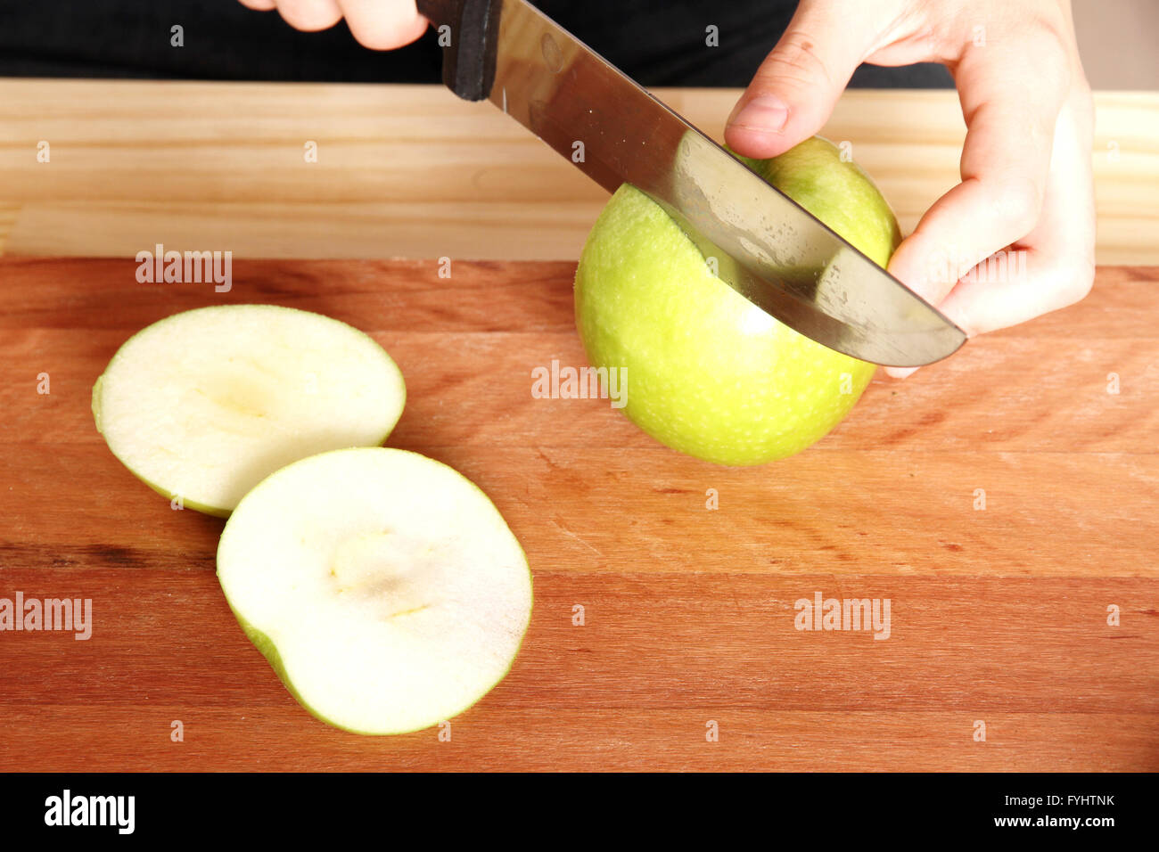 Cutting a Apple Stock Photo - Alamy