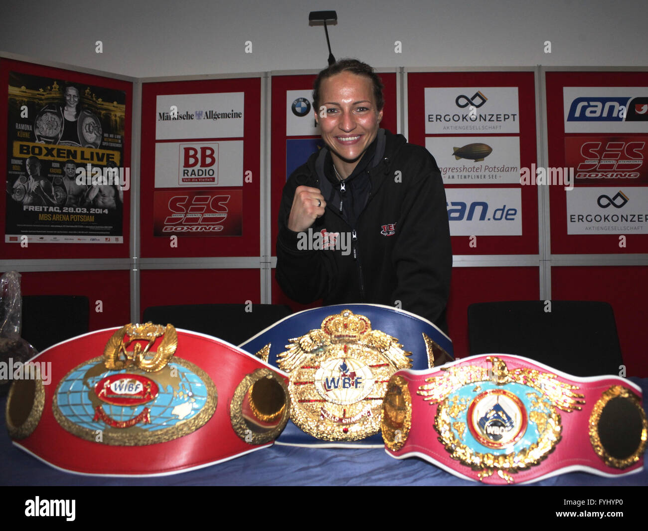 Boxing World Champion Ramona Kühne Stock Photo