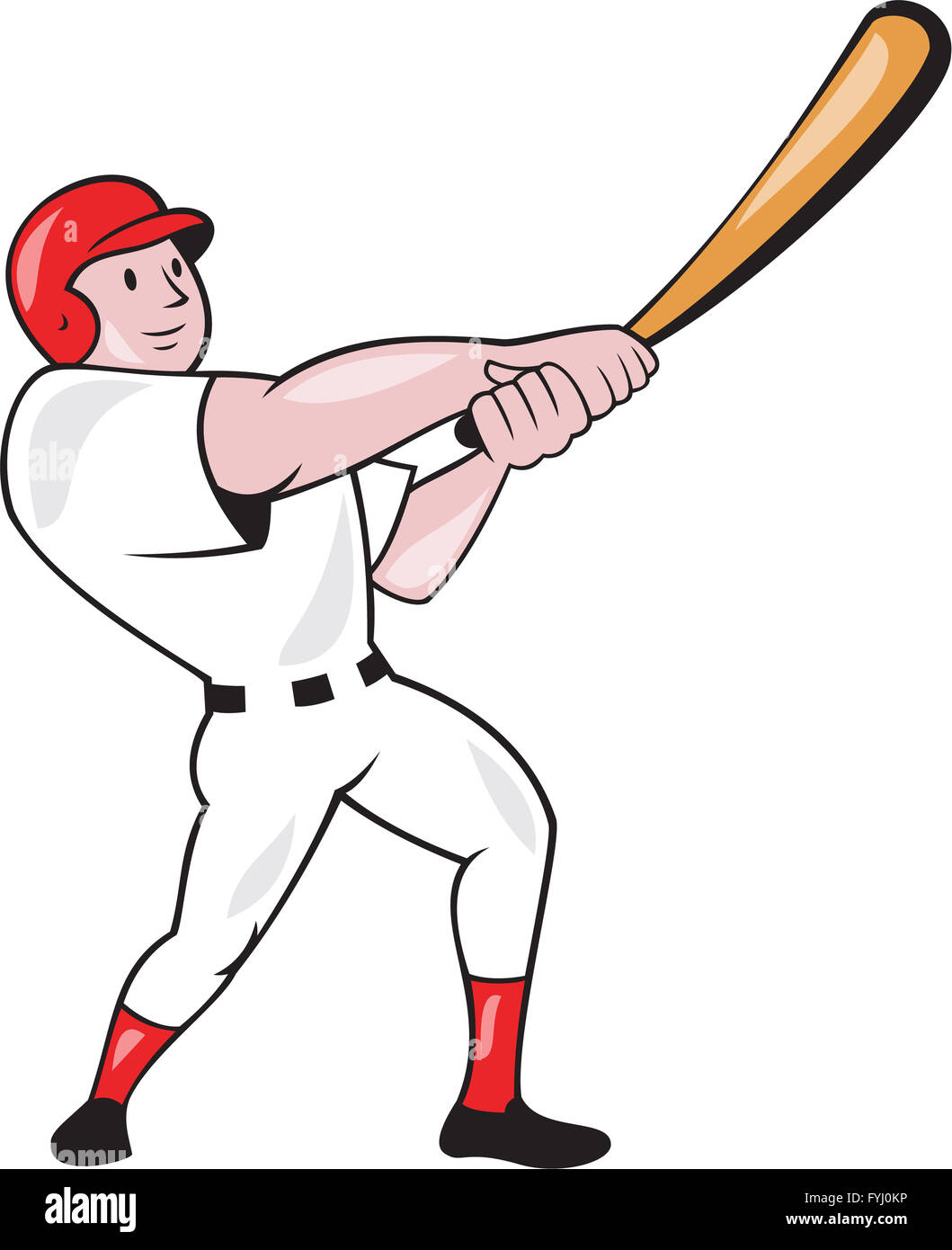 Baseball Player Swinging Bat Cartoon Stock Photo - Alamy