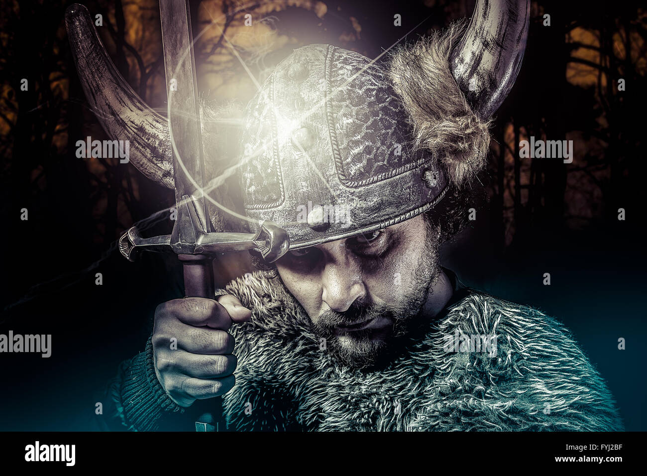 Viking warrior man portrait hi-res stock photography and images - Alamy