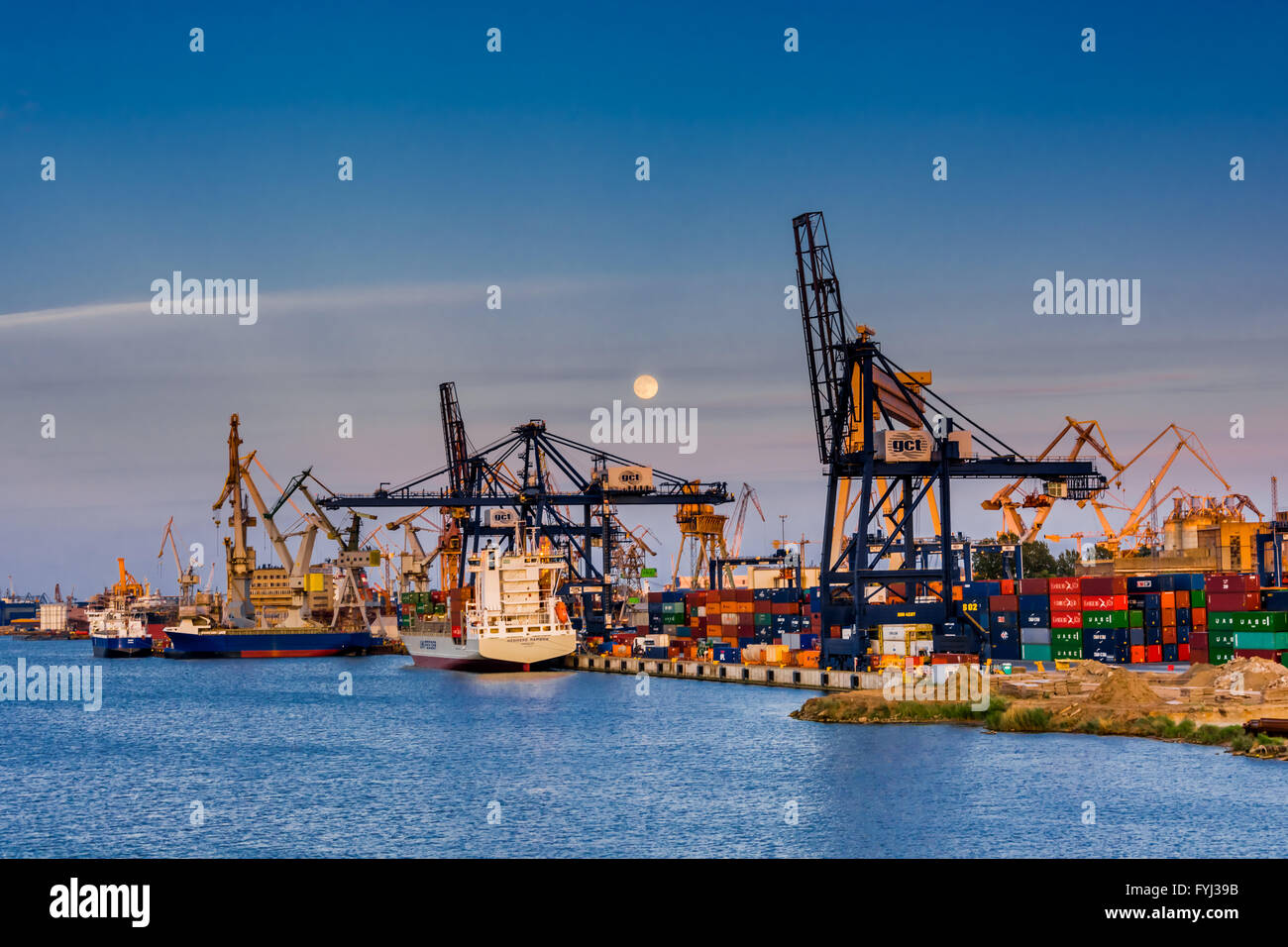 Baltic container terminal in Gdynia, shipyard Gdyn Stock Photo