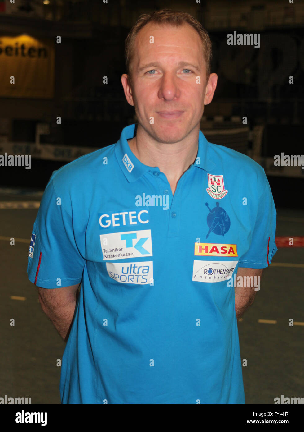 Frank Carstens (SC Magdeburg Saison 2013/14) Stock Photo