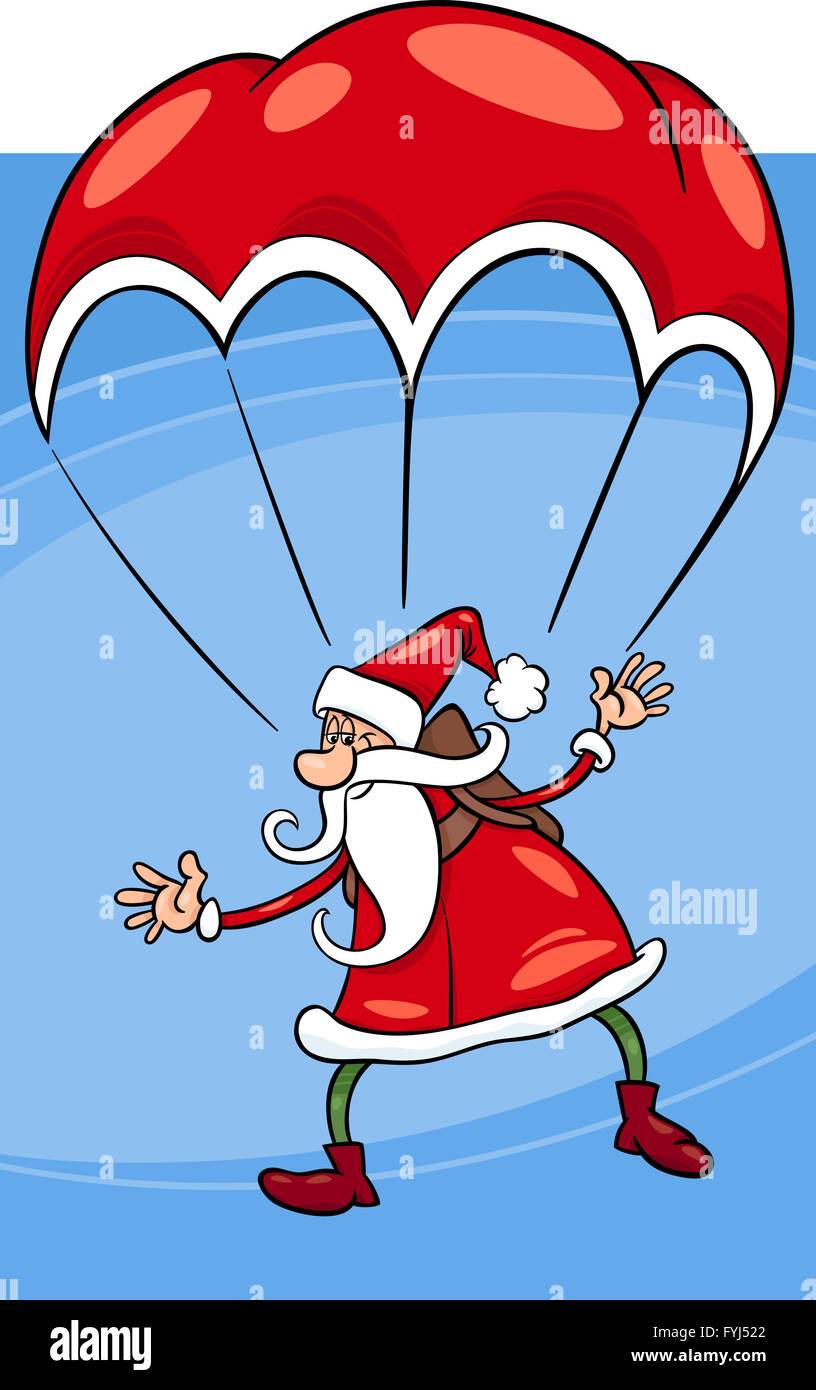Santa On Parachute Cartoon Illustration Stock Photo Alamy Santa On Parachute Cartoon Illustration Stock Photo Alamy