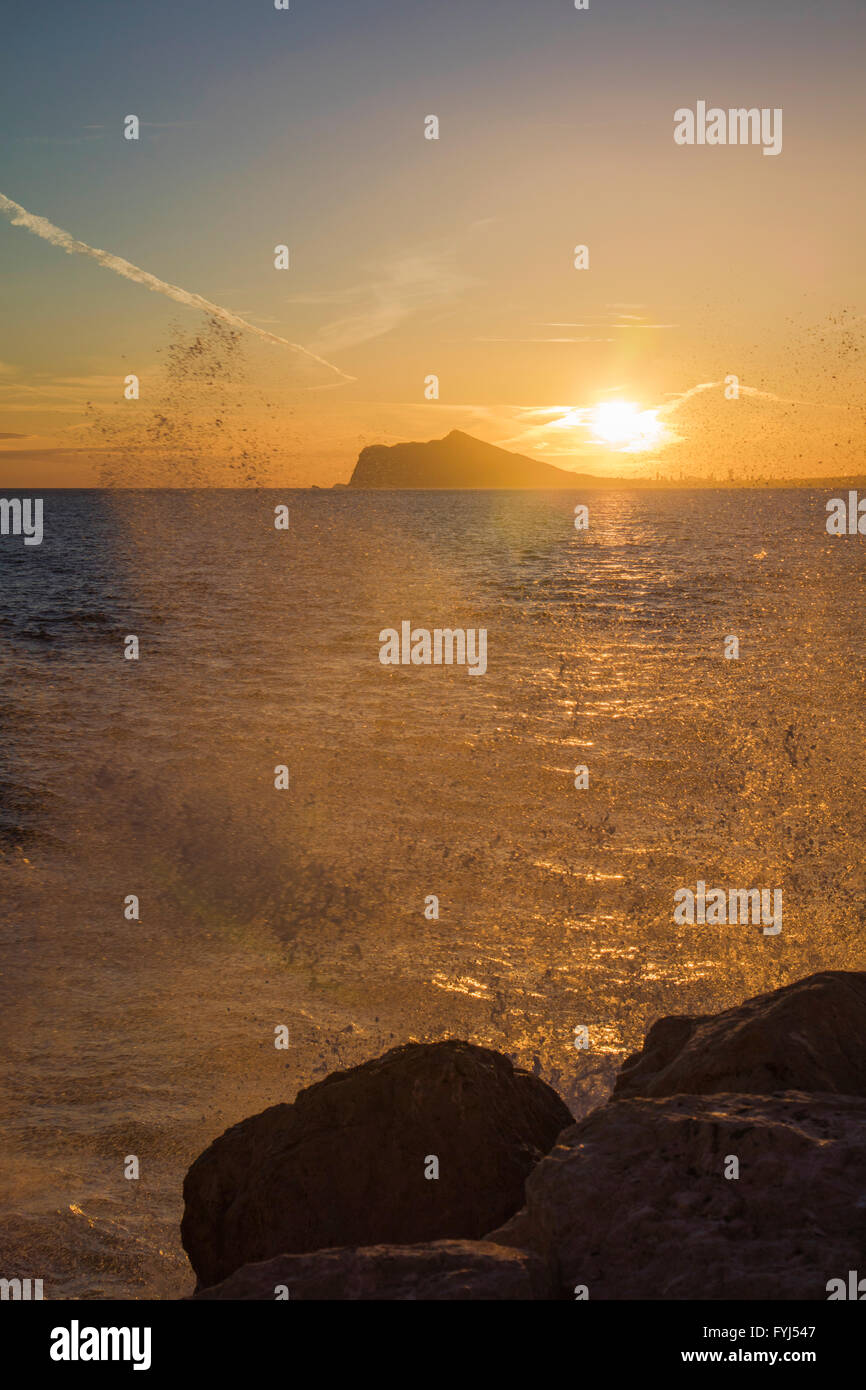 Sunset Landscape Of Benidorm And Sierra Helada Photo Taken From Ifach 