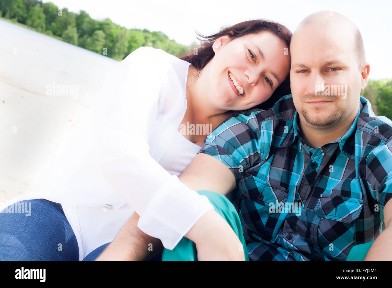 Happy married couple on nature hi-res stock photography and images - Alamy