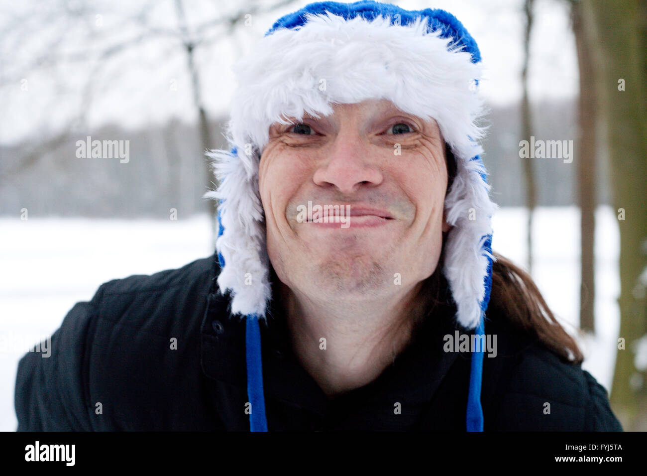 my funny winter face Stock Photo
