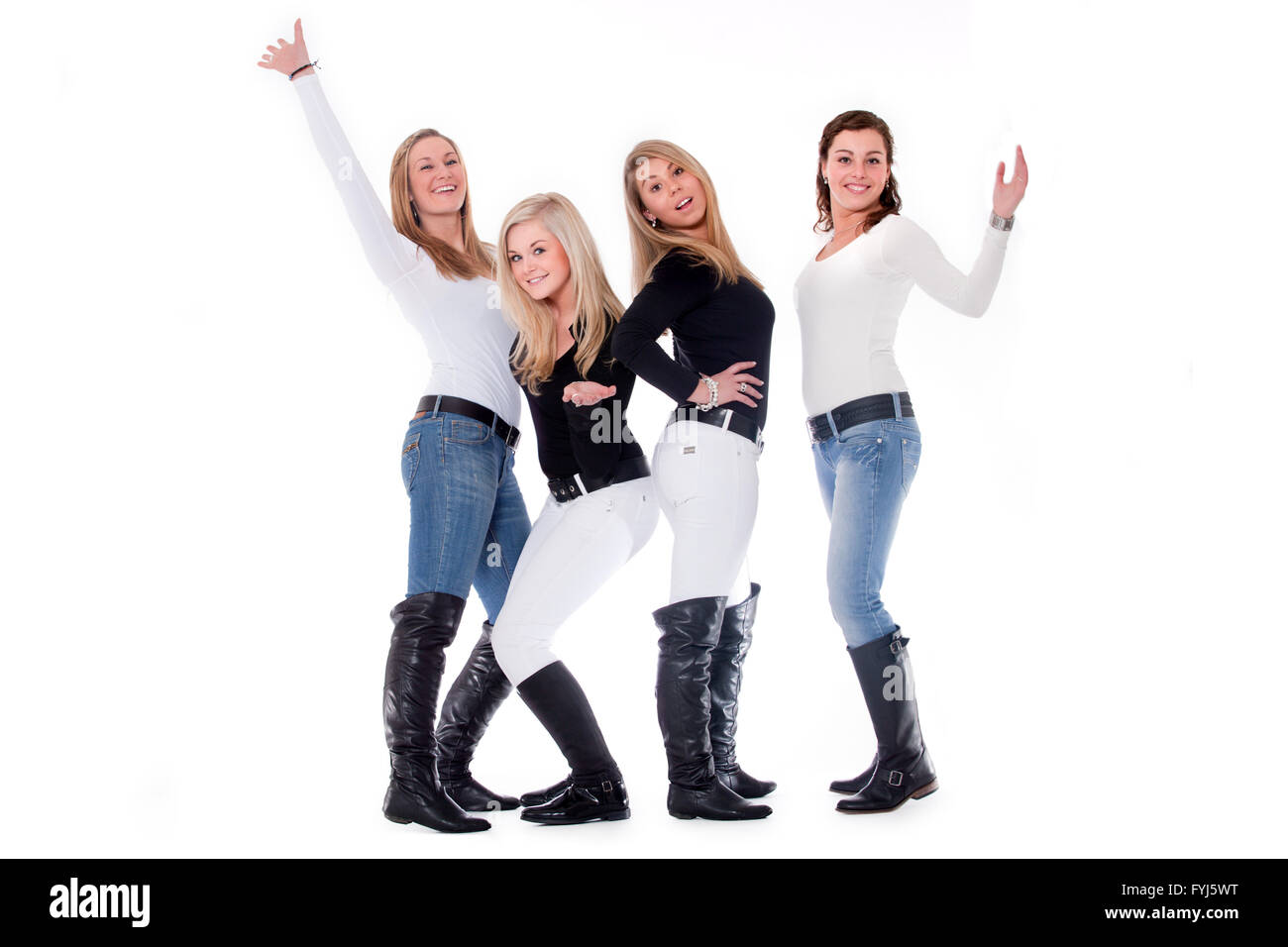 Enthusiastic girl group Stock Photo