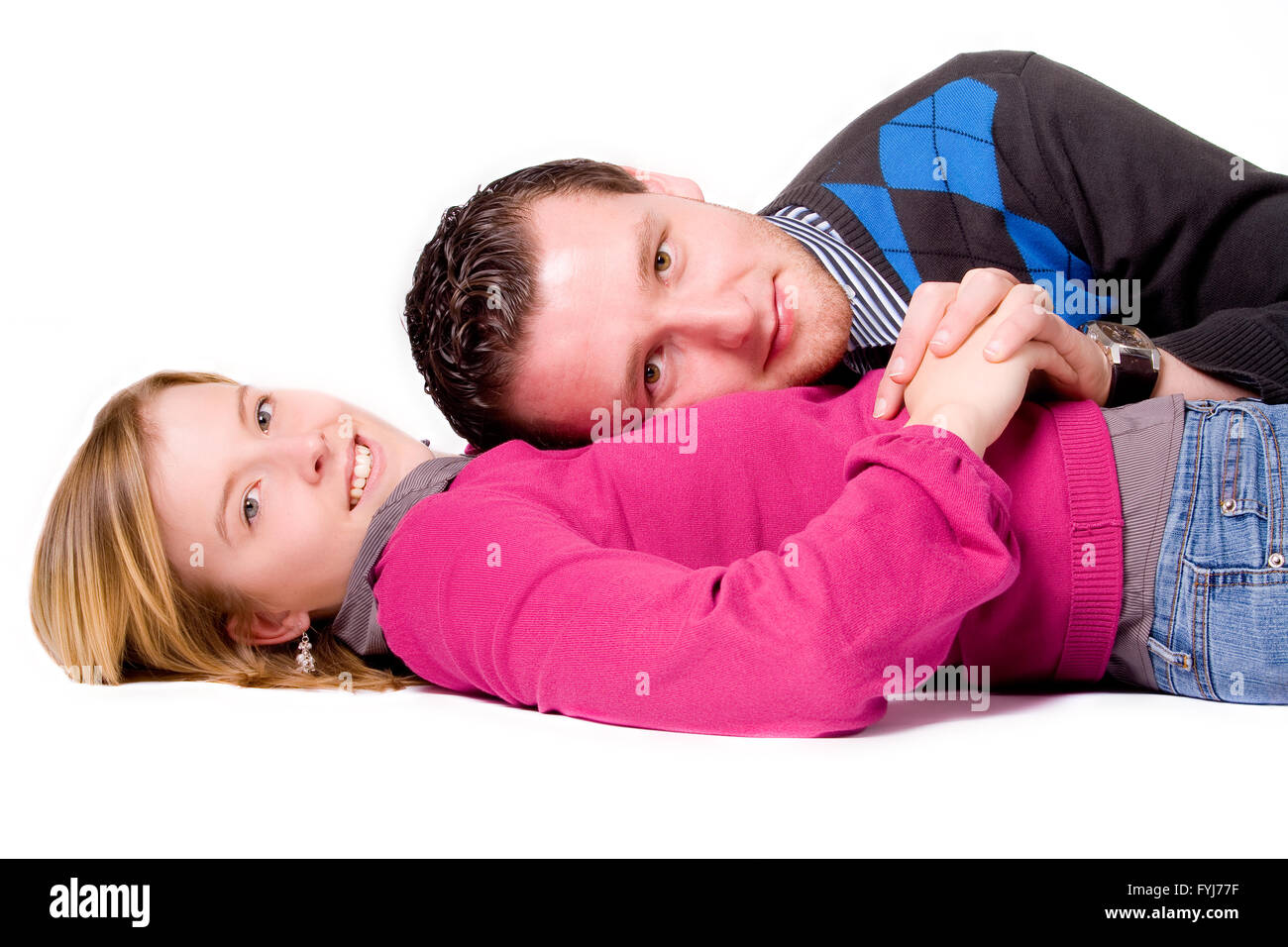 Lay down girl under Stock Photo Alamy