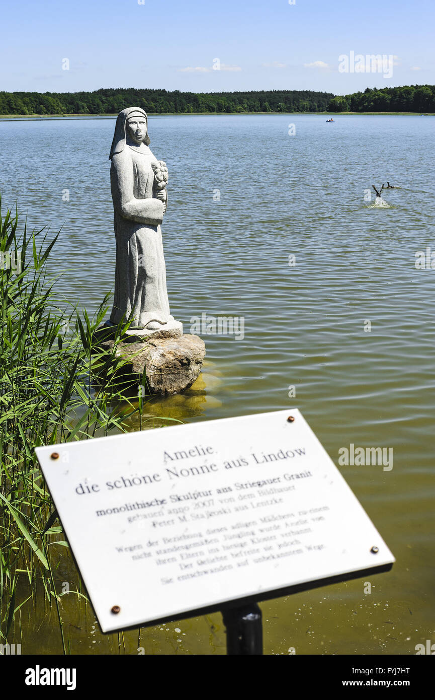 Amelie, sculpture after a legendary figure, Lindow Stock Photo