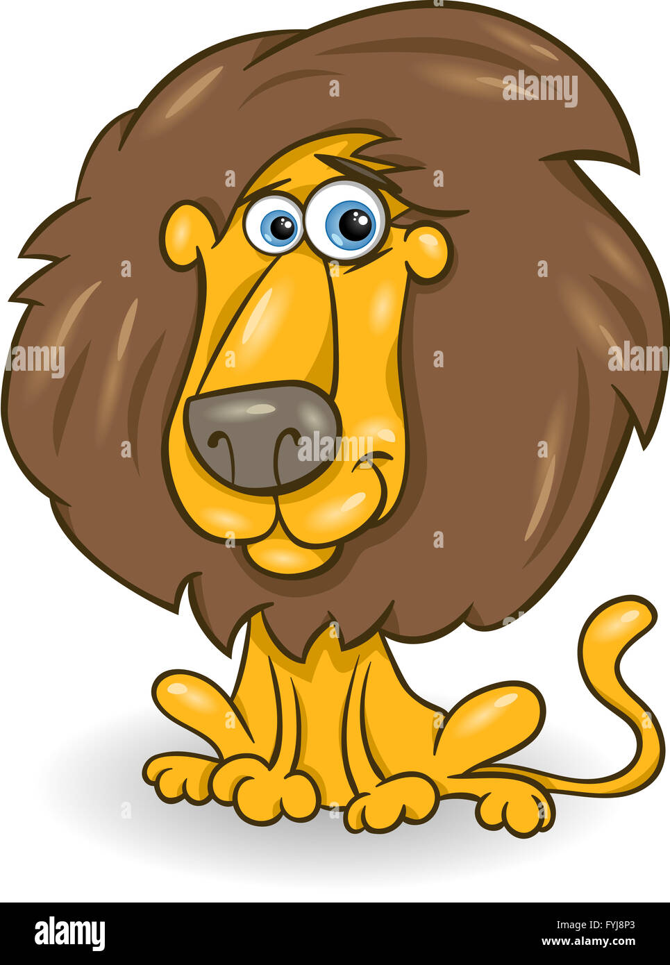 funny lion cartoon illustration Stock Photo - Alamy