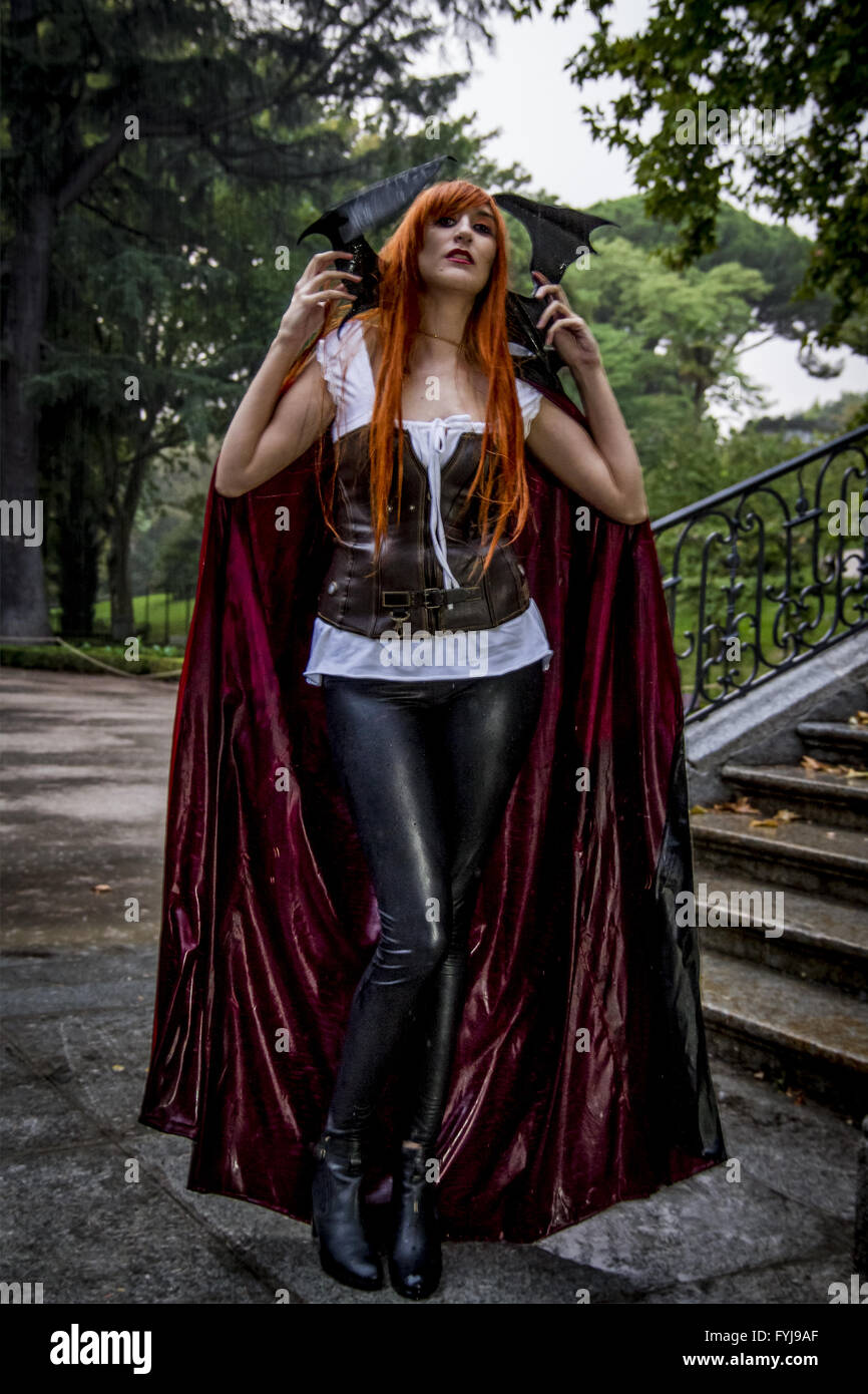 Romantic vampire.Portrait of the elegant woman in medieval era dress Stock  Photo - Alamy