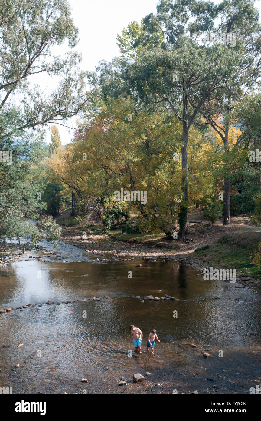 Boys playing by river hi-res stock photography and images - Alamy