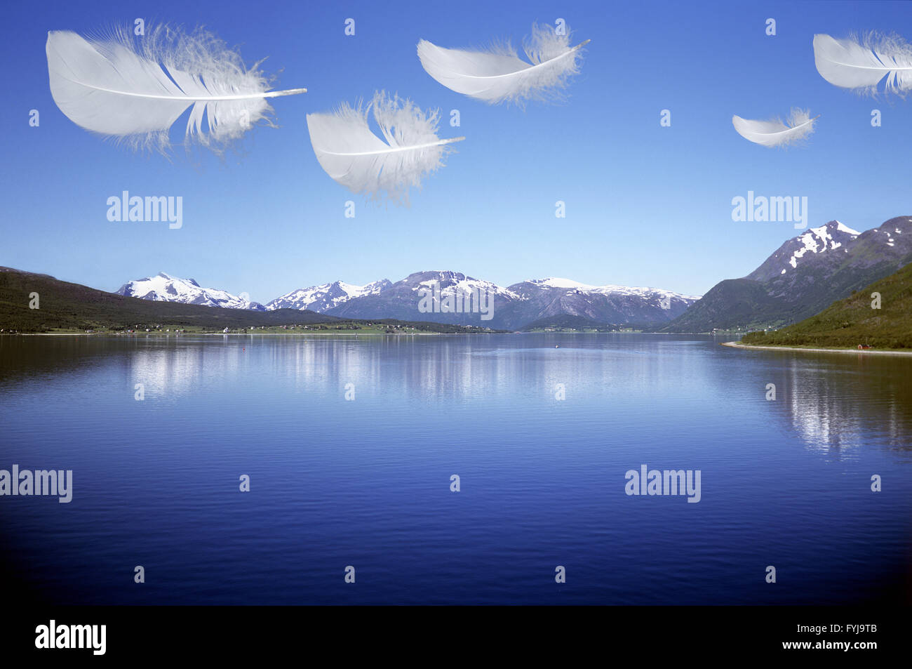 Spring clouds / Cirrus clouds (Feathers) Stock Photo