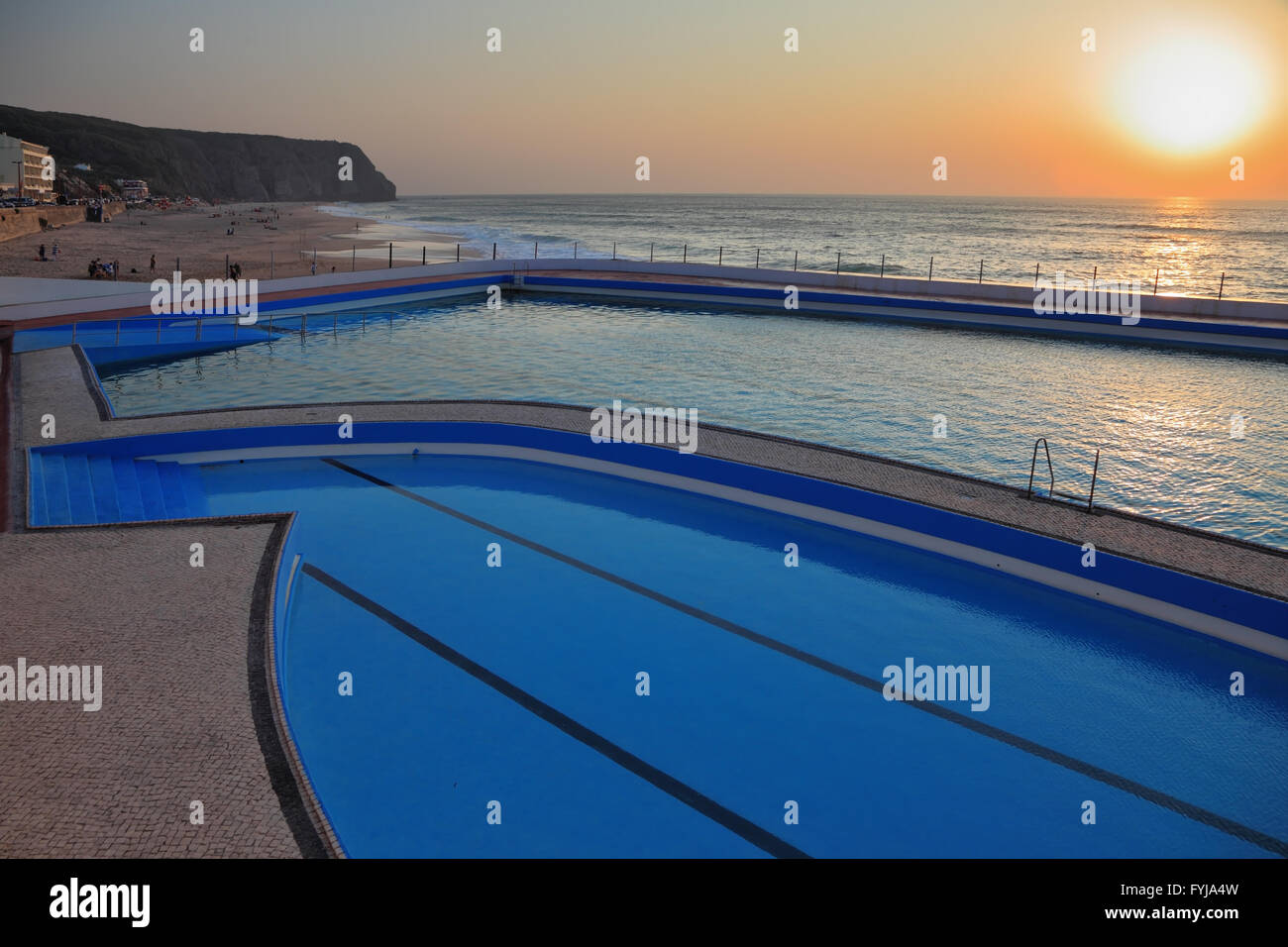 A huge beautiful pool on the beach of Atlantic coast Stock Photo - Alamy