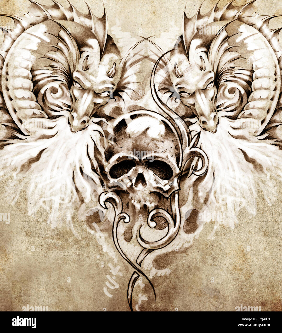 Tattoos dragons hi-res stock photography and images - Alamy