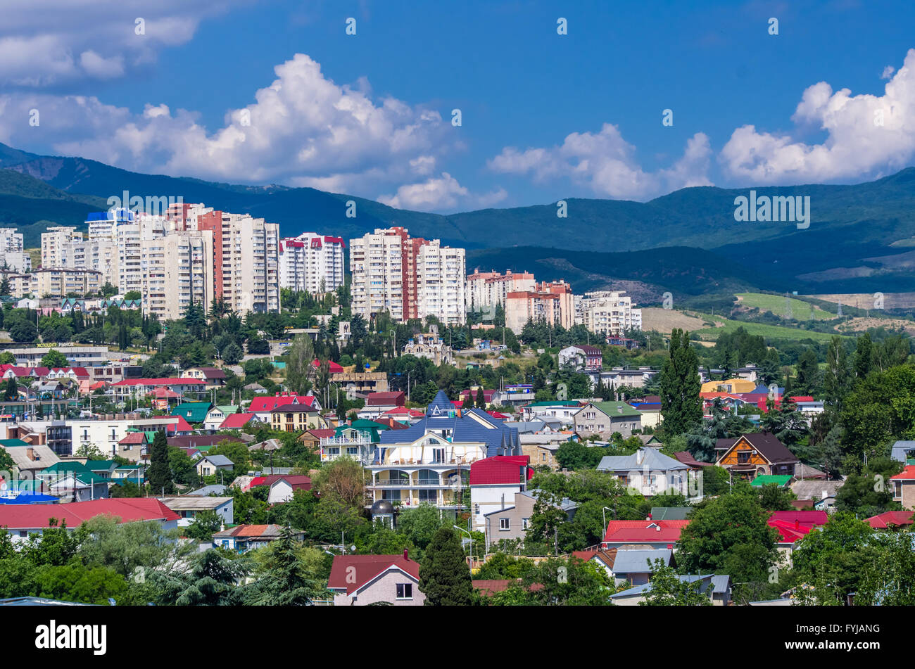 View on the city Alushta Stock Photo