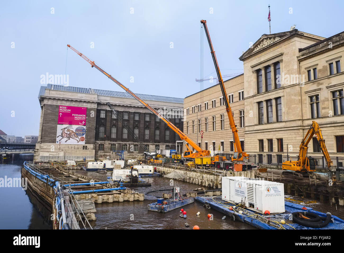 Building site Neues Museum, Museum Island, Berlin Stock Photo