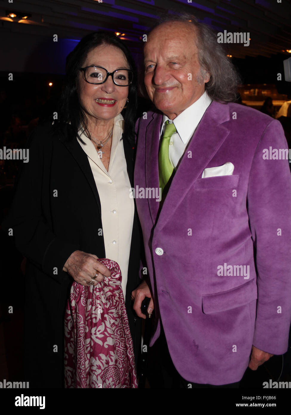 Nana Mouskouri with husband André Chapelle Stock Photo