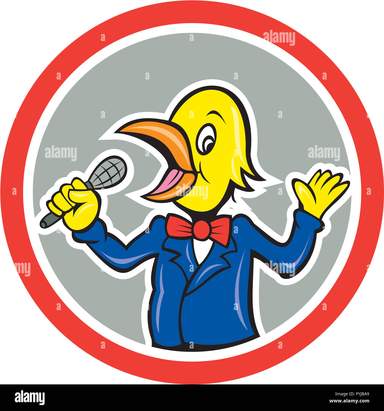 Yellow Bird Singing Cartoon Stock Photo Alamy