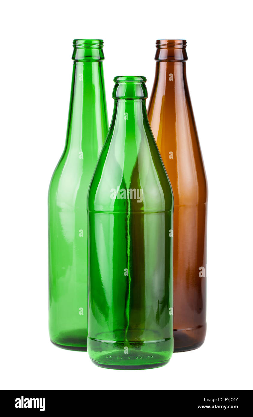 Brown and green empty bottles Stock Photo Alamy