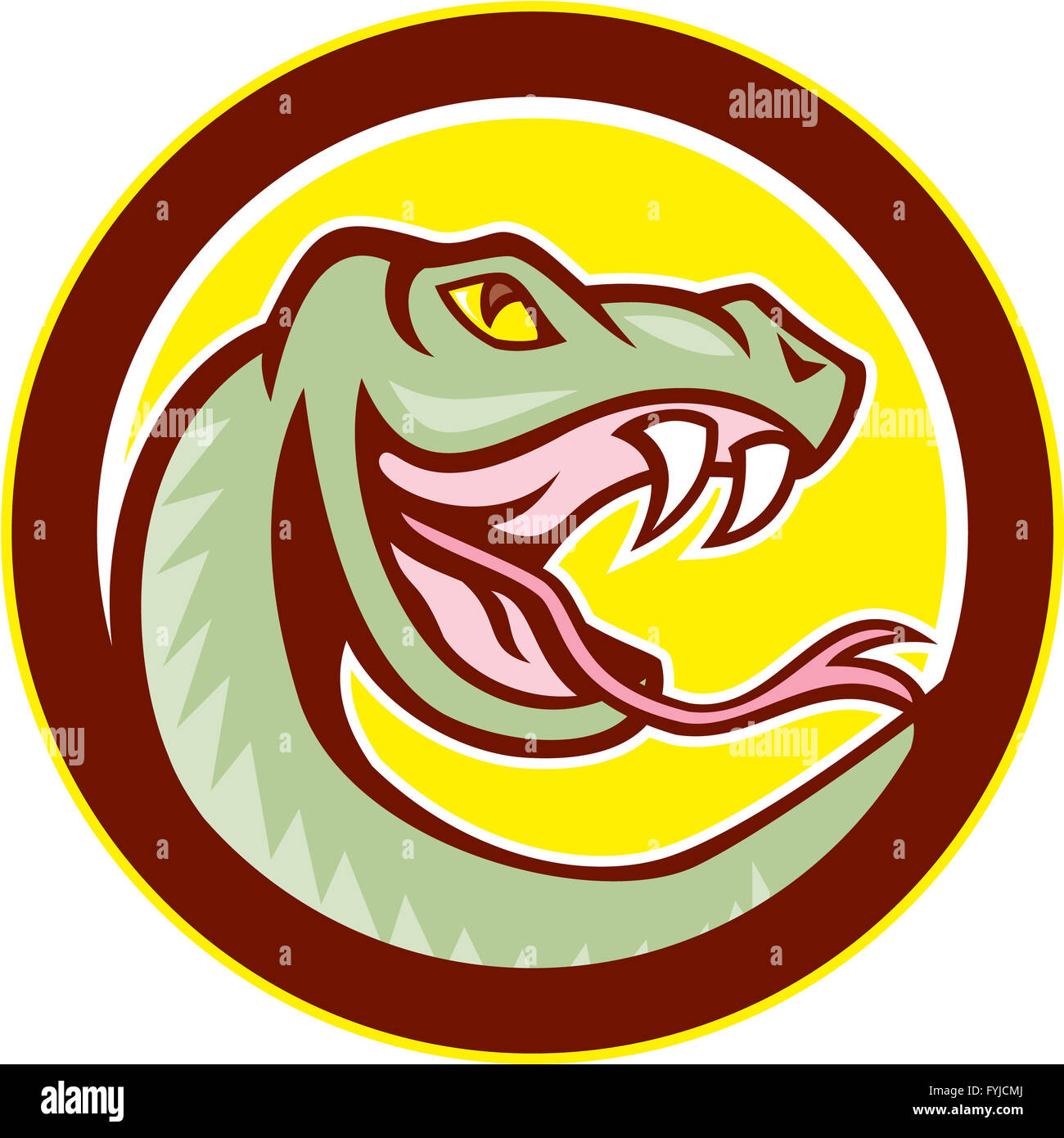 Rattle Snake Head Circle Cartoon Stock Photo - Alamy