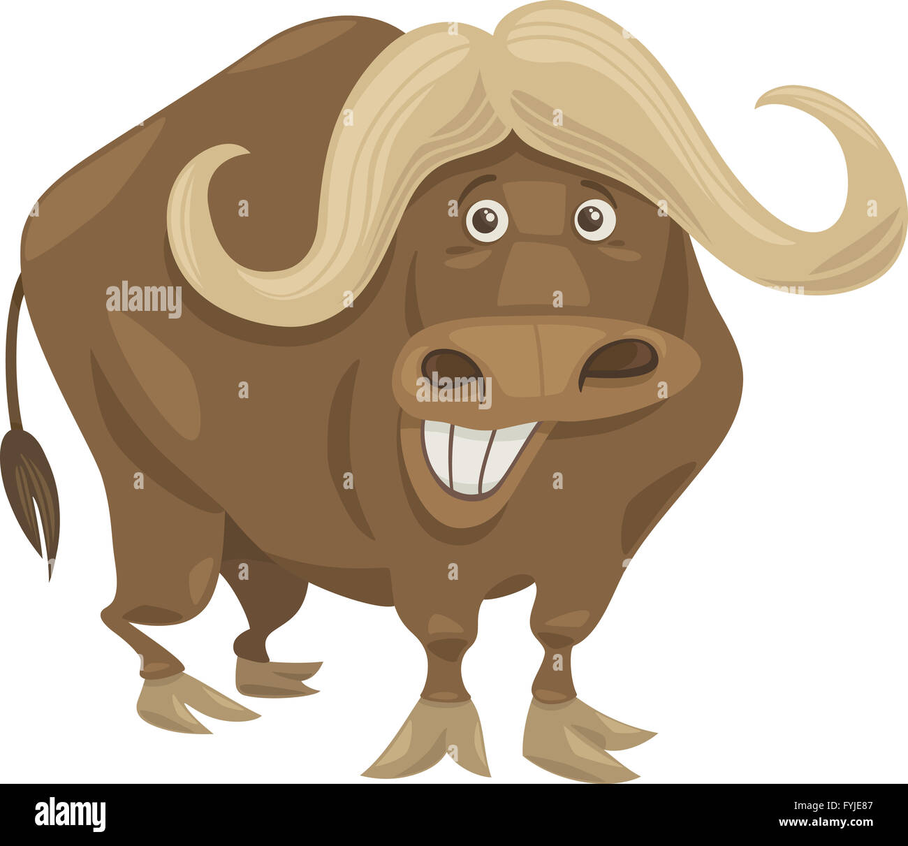 african buffalo cartoon illustration Stock Photo - Alamy