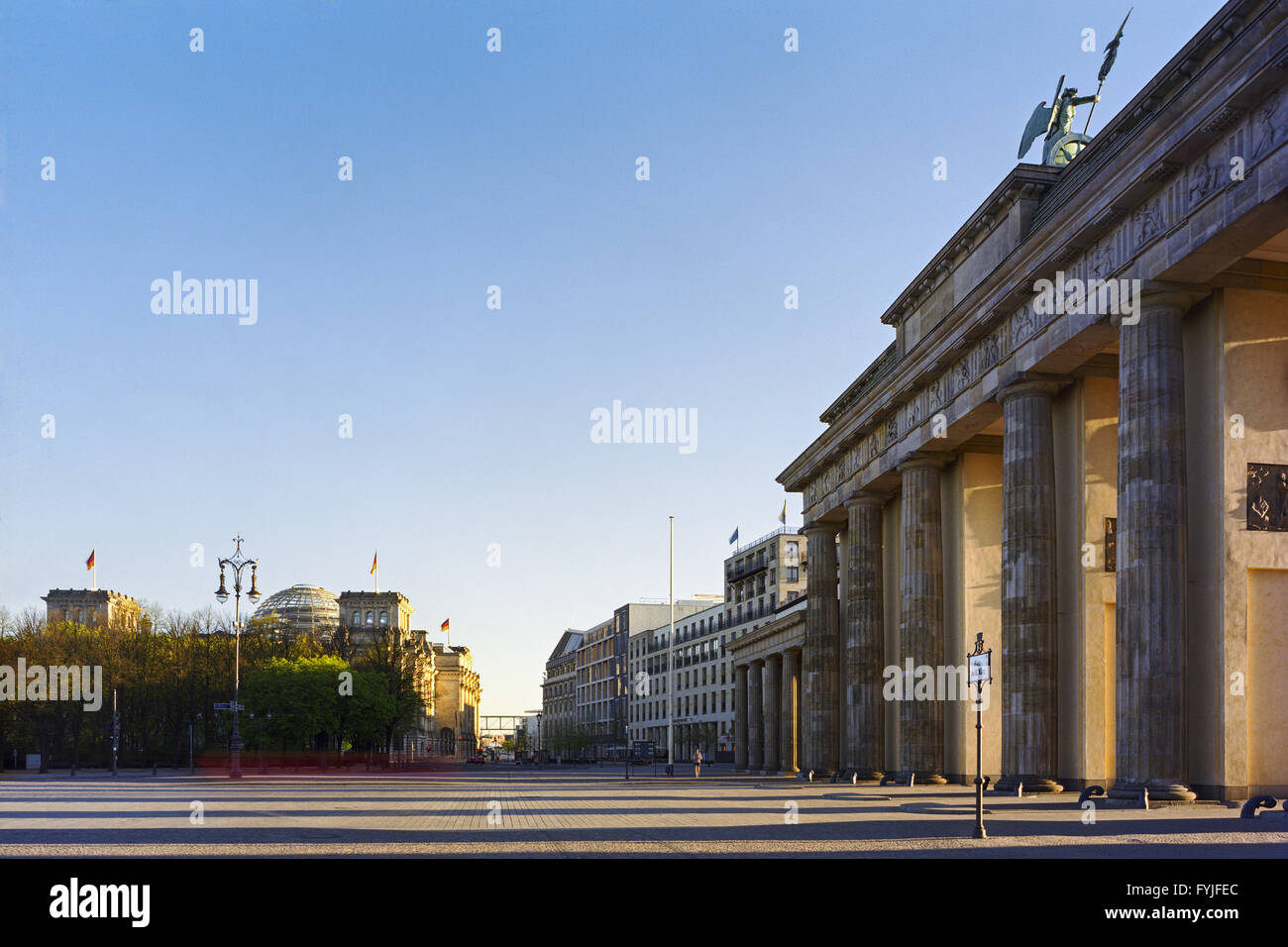 Square of march 18th at Brandenburg Gate, Berlin, Stock Photo