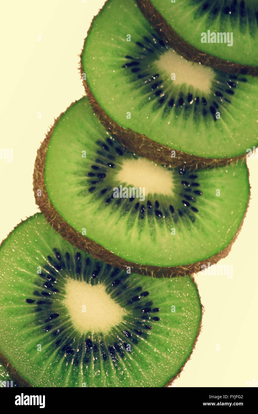 Fresh kiwi fruit Slices Stock Photo