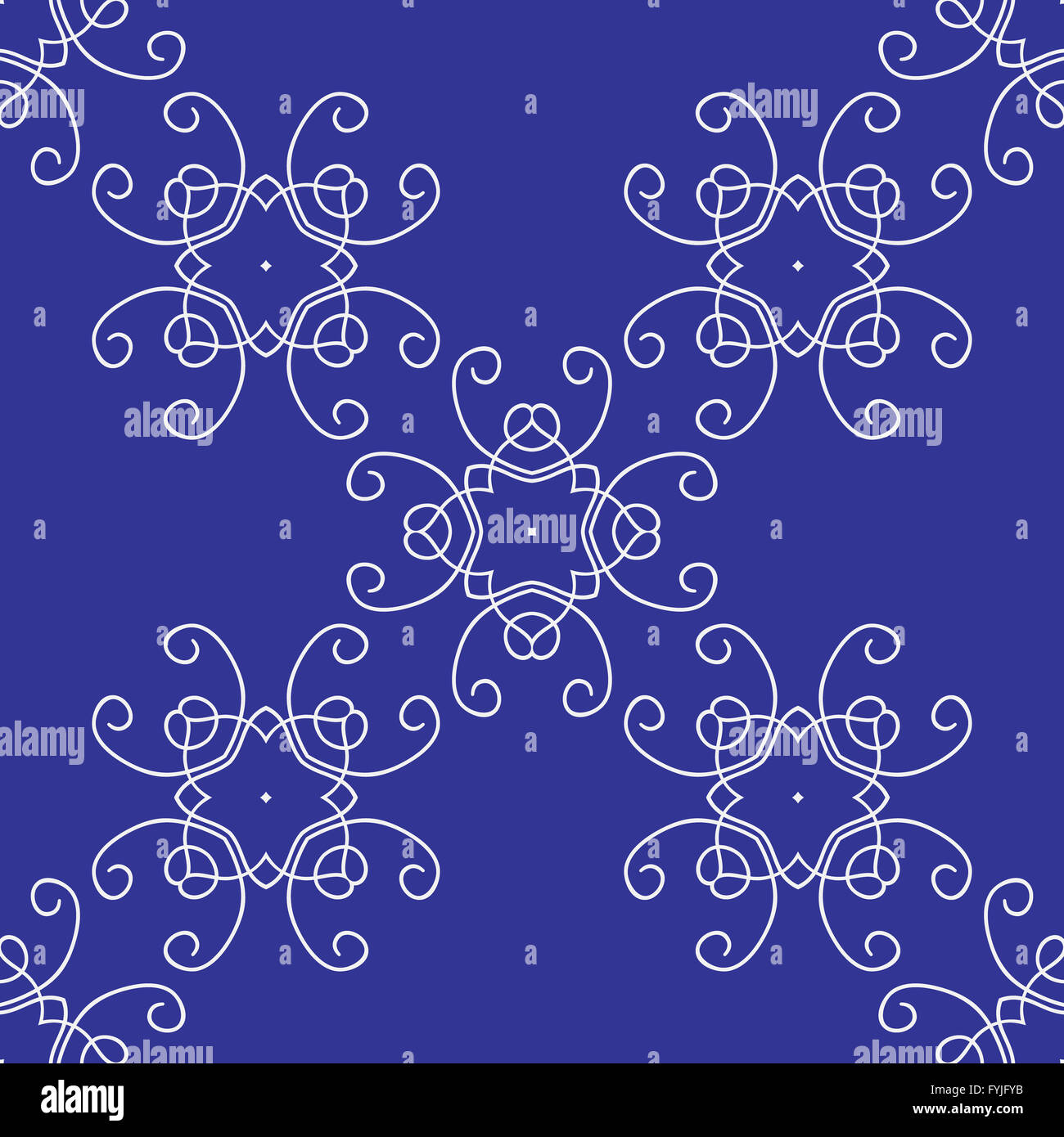 Seamless Damask Background Pattern on Blue Stock Photo - Alamy