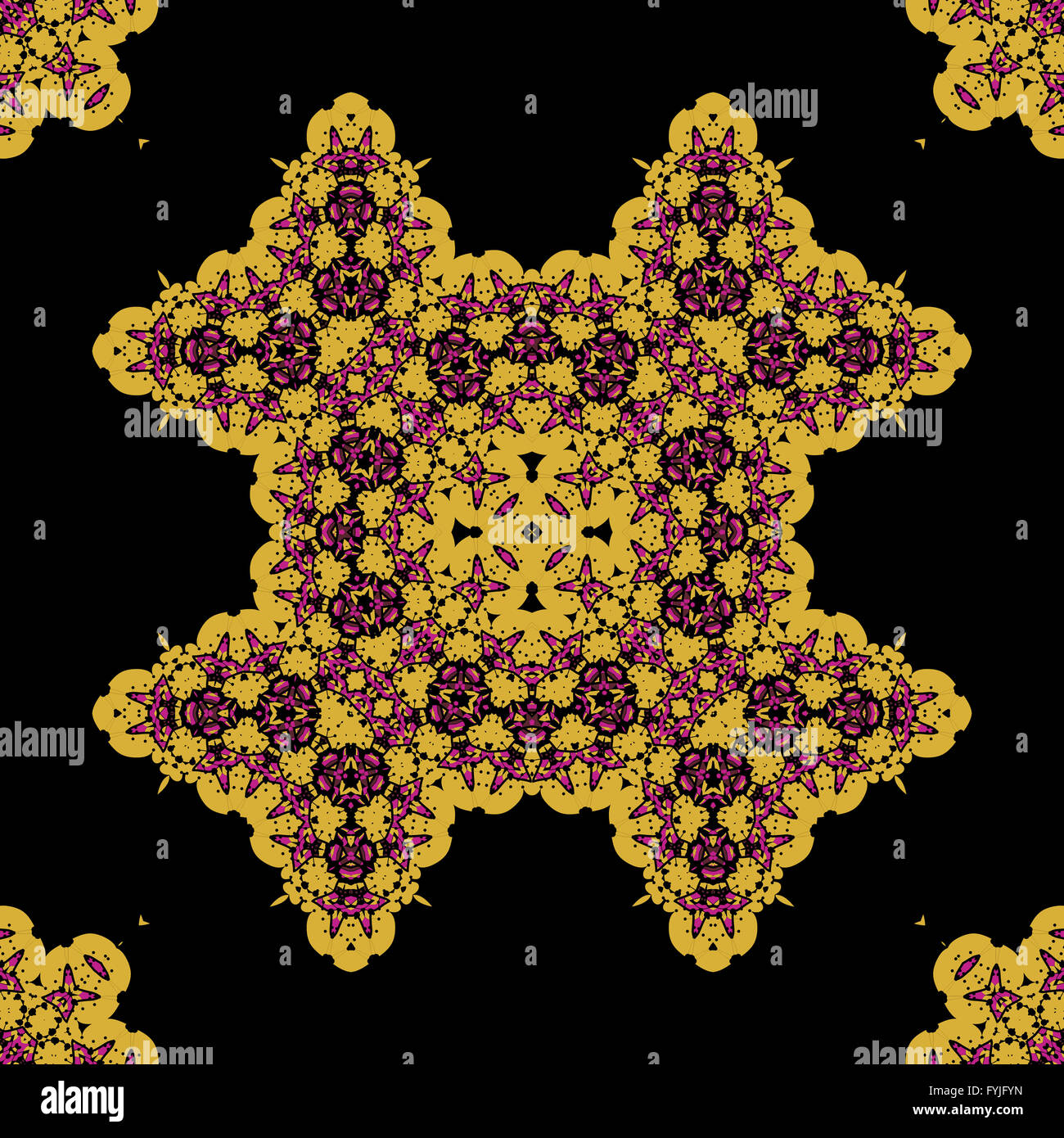 Ornate mandala. Seamless geometric pattern design. Vintage elements texture. Vector art Stock Photo